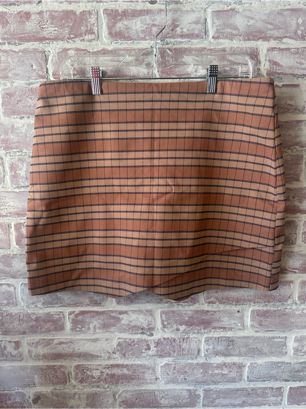 Versona Rust Plaid Mini Skirt